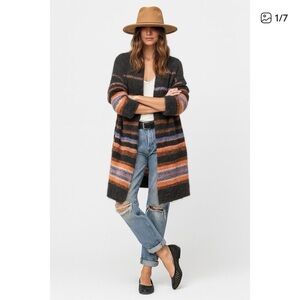 Free People Alpaca Striped Cardigan XS